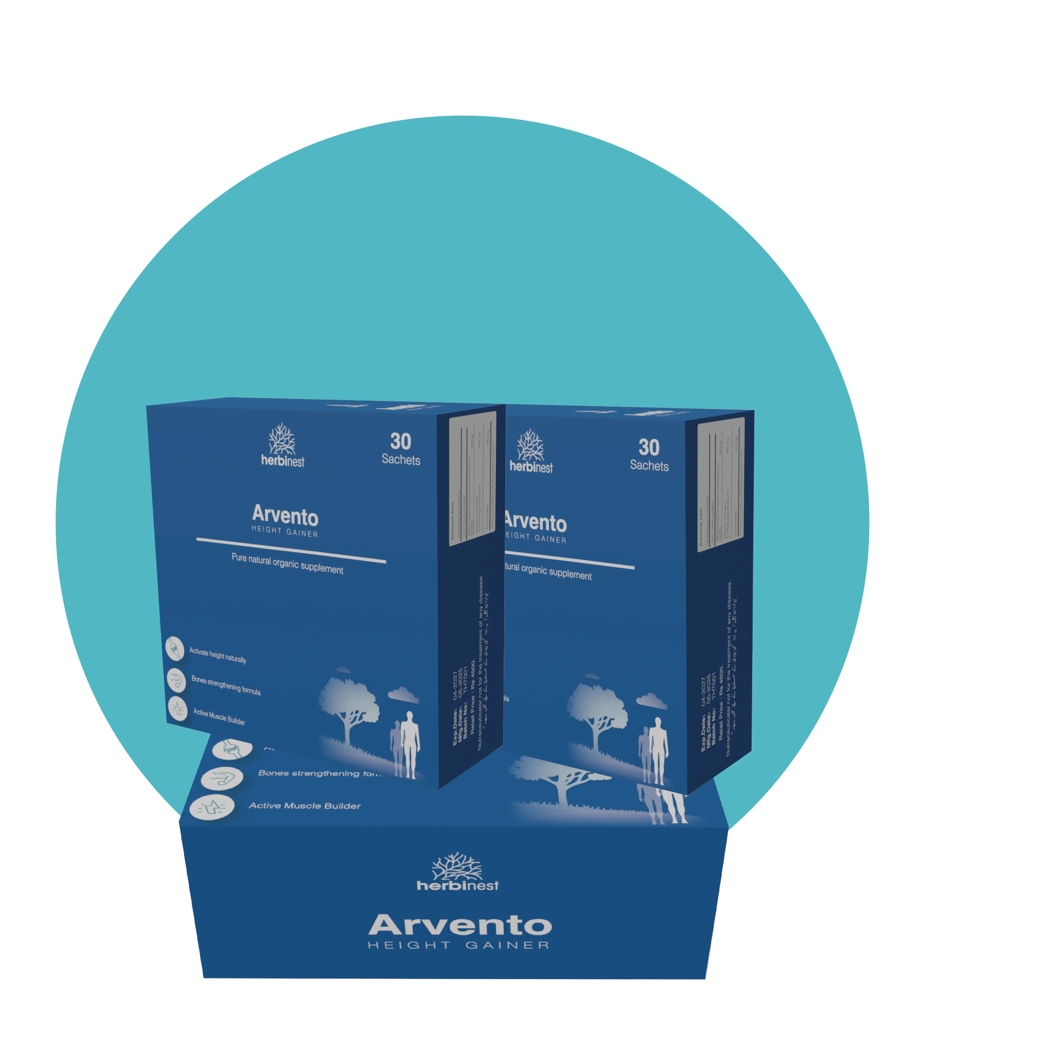 Pack of 3 Arvento Height Gainer