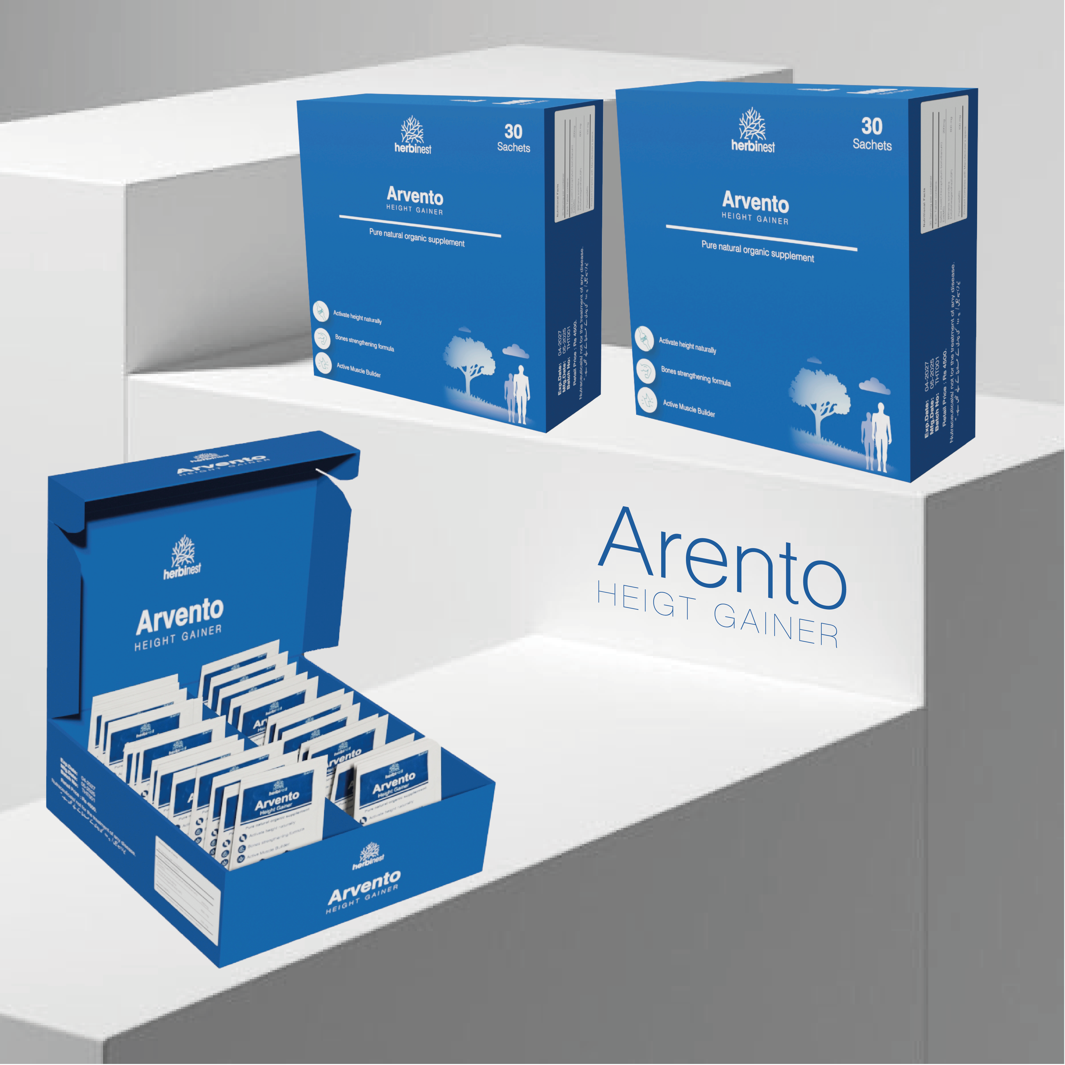 Pack of 3 Arvento Height Gainer